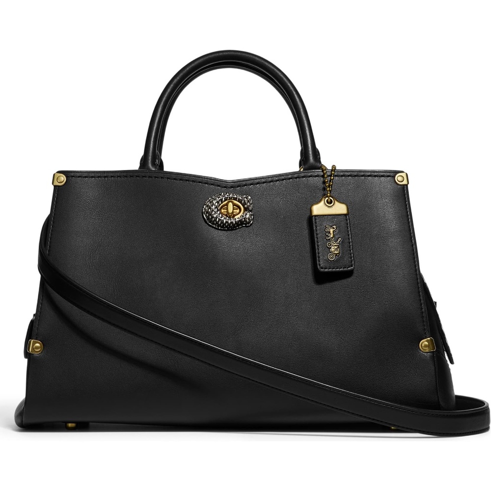 Coach Mason Leather Satchel with Genuine Snakeskin